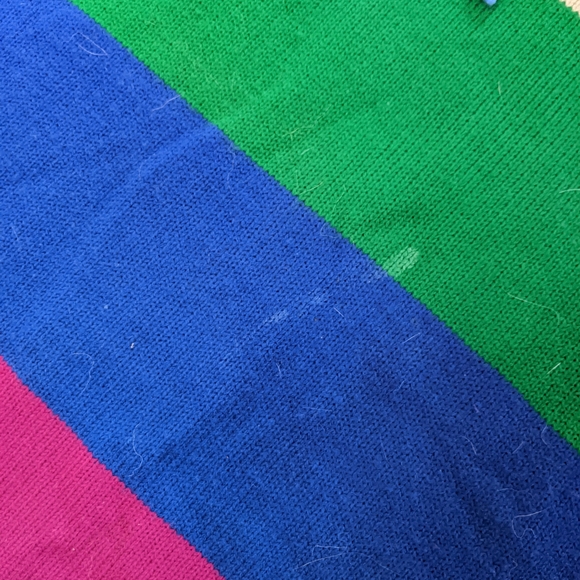 (4) vtg 1970s striped oversized collar retro sweater - Picture 3 of 4